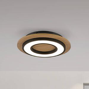 JUST LIGHT. Plafoniera LED Tola, rotonda, legno, 3.000 K