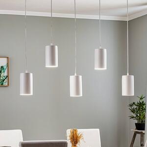 TEMAR LIGHTING Lampada a sospensione ZW Tube 170, 5 luci, bianco