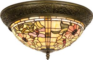 Lampada da soffitto Tiffany Clayre & Eef Ø 38x19 cm Fiori di vetro rosa beige