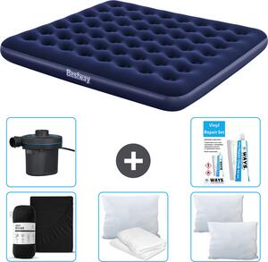 Materasso gonfiabile Bestway - 2 persone - 183 x 203 x 22 cm - Blu - Accessori inclusi