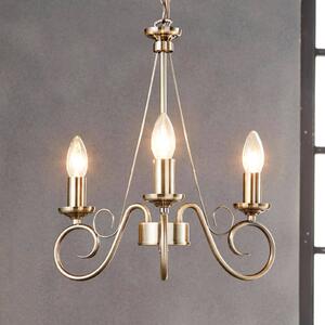 Lindby Marnia - lampadario in ottone antico a 3 luci