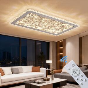 Plafoniera LED dimmerabile con telecomando, a variazione continua 3000-7000 K, a risparmio energetico e durevole, dal design moderno in bianco o nero, ideale per soggiorno, camera da letto e cucina (253-CFX-WH)