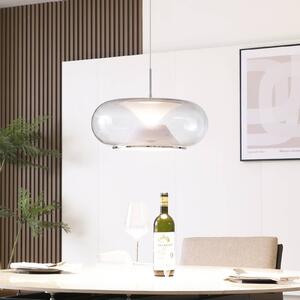 Lampada a sospensione Lucande LED Orasa, vetro, bianco/chiaro, Ø 43 cm