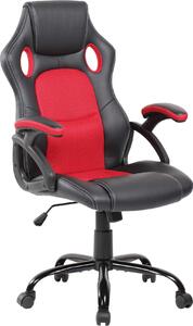 Sedie per ufficio Rebecca Mobili con rotelle in similpelle e nylon, nero