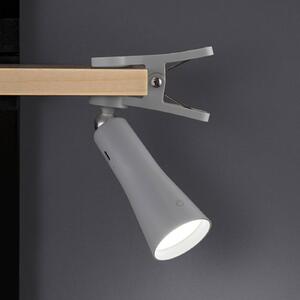 Reality Leuchten Lampada da tavolo ricaricabile a LED Maxi, grigia, in metallo