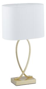 Lampada da tavolo Relaxdays, lampada da comodino con paralume in tessuto, A x L x P: 51 x 28 x 18 cm, E27, lampada da tavolo per soggiorno, oro/bianco