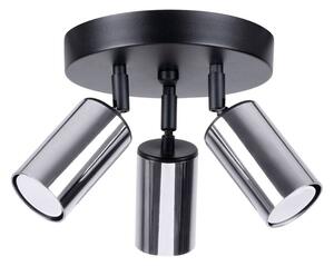 Lampada a soffitto WINX 3P nero/cromo 3xGU10 10W acciaio 20x19.5x19.5cm Sollux Lighting