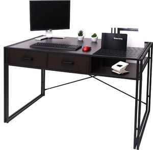 Scrivania MCW-H91, scrivania da ufficio e da computer, stile industriale 76x120x70 cm ~ marrone scuro