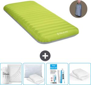 Materassino da campeggio Intex - 1 persona - 76 x 191 x 17 cm - Verde - Comprensivo di pompa - lenzuolo di montaggio - bacio - set di riparazione en cuscino di protezione