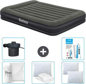 Materasso gonfiabile Bestway - 2 persone - 152 x 203 x 36 cm - Verde - accessori inclusi