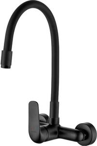 Miscelatore da cucina con bocca mobile miscelatore monocomando a parete nero