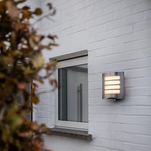 Lutec LED lampada da parete per esterni Farell acciaio inox IP44 14W 700lm bianco caldo 3000K rilevatore di movimento
