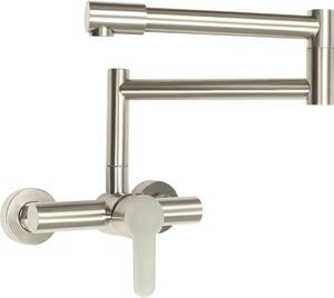 Rubinetto da cucina - Rubinetto - Ruotabile a 360° - In ottone massiccio - Attacco G1/2 - Argento