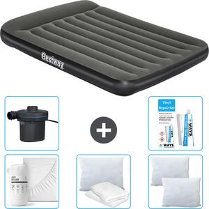 Materasso gonfiabile Bestway - Letto alla francese - 137 x 191 x 30 cm - Verde - Accessori inclusi