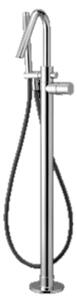 Colonna vasca a pavimento con deviatore, flessibile silitech, doccia in ottone cromo, completa di corpo incasso techno-box serie Mio