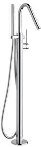 Colonna vasca a pavimento Thor cromo con deviatore flessibile cromotech e doccetta