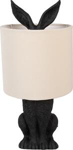 Clayre & Eef Lampada da tavolo Rabbit Ø 20x43 cm Nero Beige Plastica