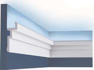 Cornice a soffitto Orac Decor CX196 MODERN U-STEPS Striscia decorativa Striscia decorativa Illuminazione indiretta stile moderno colore bianco 2 m