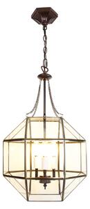 Lampada a sospensione Clayre & Eef 40x40x190 cm Vetro trasparente