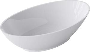 Doporro Lavabo da Appoggio, Lavandino Bagno 62.5x34.5x17.5cm, Lavabo Ovale da Minerale Fuso Colossum807, Biano Lucido