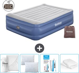 Materasso gonfiabile Bestway - 2 persone - 152 x 203 x 56 cm - Grigio/Blu - Accessori inclusi