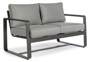 Divano da Giardino 2 Posti 134x78x84h cm in Alluminio e PP Merrigan Antracite