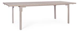 Tavolo Allungabile da Esterno 180-240x90 cm in Acciaio e HDPE Sarita Tortora