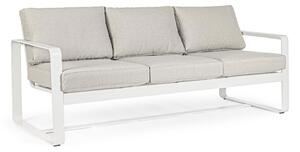 Divano da Giardino 3 Posti 194x78x84h cm in Alluminio e PP Merrigan Bianco