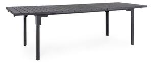 Tavolo Allungabile da Esterno 180-240x90 cm in Acciaio e HDPE Sarita Antracite
