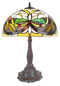 Lampada da tavolo Tiffany Clayre & Eef Ø 41x58 cm Fiori in poliresina verde beige
