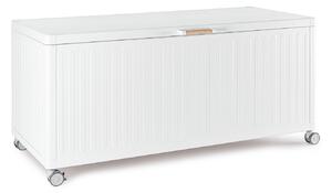 Baule Contenitore da Esterno 164,8x72x70h cm Apertura Facile e Ruote in Alluminio Ocean M Bianco