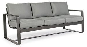 Divano da Giardino 3 Posti 194x78x84h cm in Alluminio e PP Merrigan Antracite