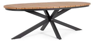 Tavolo da Esterno 218x115x75h cm in Alluminio Zelmar Naturale e Antracite