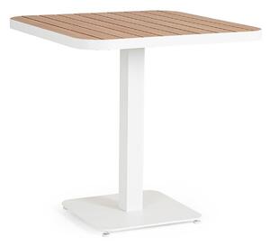 Tavolo da Esterno 75x75x75h cm in Alluminio e Acciaio E-Coating Zelmar Bianco