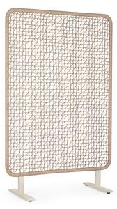 Paravento da Esterno 120x50x180h cm in Alluminio e PP Babilo Pelican e Beige