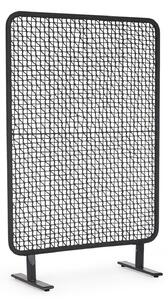 Paravento da Esterno 120x50x180h cm in Alluminio e PP Babilo Antracite e Nero