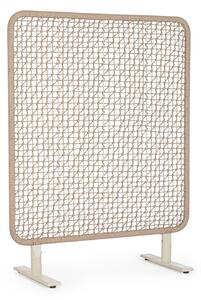 Paravento da Esterno 120x50x150h cm in Alluminio e PP Babilo Pelican e Beige