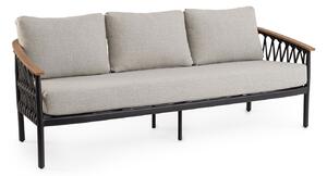 Divano da Giardino 3 Posti con Cuscini 205x75x85h cm in Alluminio e PP Fenix Antracite