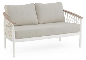 Divano da Giardino 2 Posti con Cuscini 140x75x85h cm in Alluminio e PP Fenix Vapor