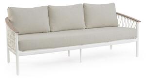 Divano da Giardino 3 Posti con Cuscini 205x75x85h cm in Alluminio e PP Fenix Vapor