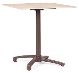 Tavolo da Bar da Giardino 70x70x74h cm in Alluminio e Pietra Sinterizzata Claret Chocos