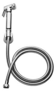 Idroscopino a pulsante in ottone cromato con flessibile 120cm e supporto a parete cod.187