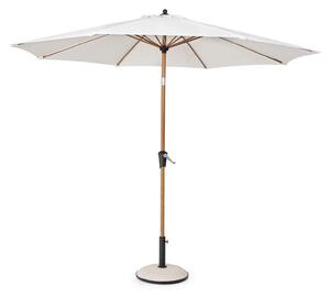 Ombrellone da Giardino con Snodo 8 Stecche Ø300x246h cm Telo in Poliestere Palinuro Naturale e Bianco