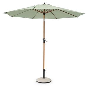 Ombrellone da Giardino con Snodo 8 Stecche Ø300x246h cm Telo in Poliestere Palinuro Naturale e Menta