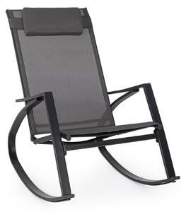 Poltrona a Dondolo da Giardino 60x107x95h cm in Acciaio e Textilene Ercolano Antracite
