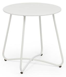 Tavolino da Esterno Ø45x45h cm in Acciaio Verniciato Austin Bianco