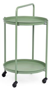 Tavolino da Esterno Carrello con Ruote Ø44,5x70h cm in Acciaio Austin Twin Leaf