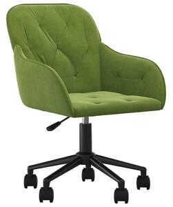 Sedia da Ufficio Girevole Verde Chiaro in Velluto