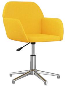 Sedia da Ufficio Girevole Giallo Chiaro in Tessuto