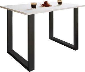 Tavolo in legno | H. 76 x W. 140 x T. 50 cm | poggiapiedi di alta qualità e solido | Piedi in ferro | Tavolo da cucina - Xona U